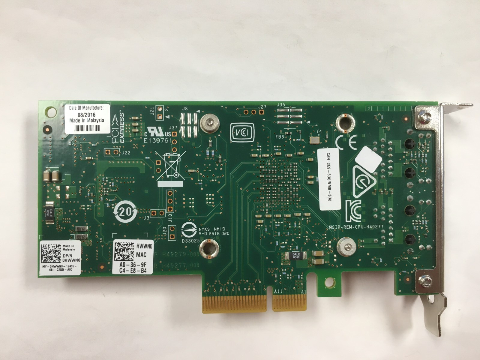 Dell 0HWWN0/X550-T2 Intel 10Gb 2P Ethernet Converged Network Adapter-Low Profile
