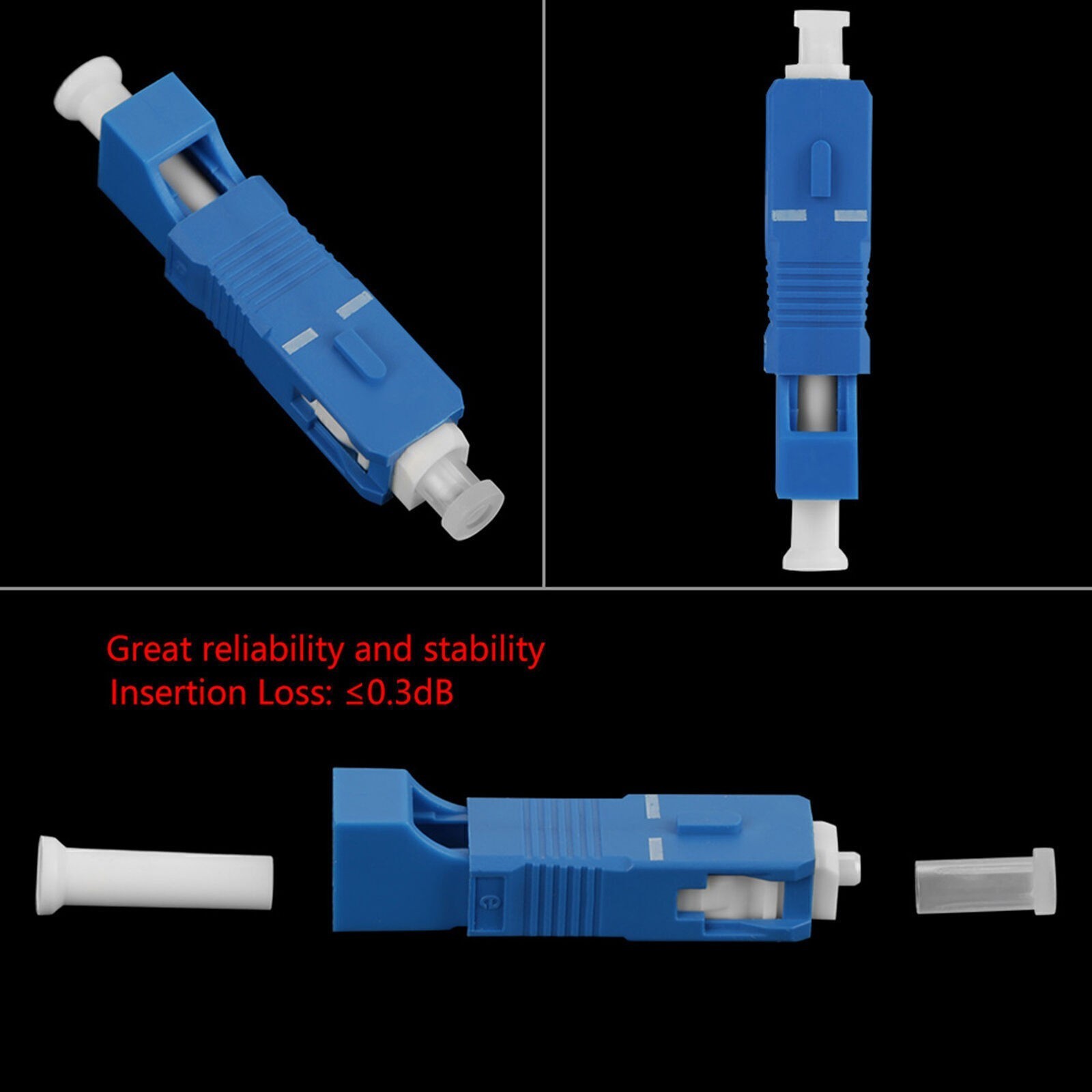 SC Male to LC Female Single Mode Fiber Optic Hybrid Optical Adaptor Converter