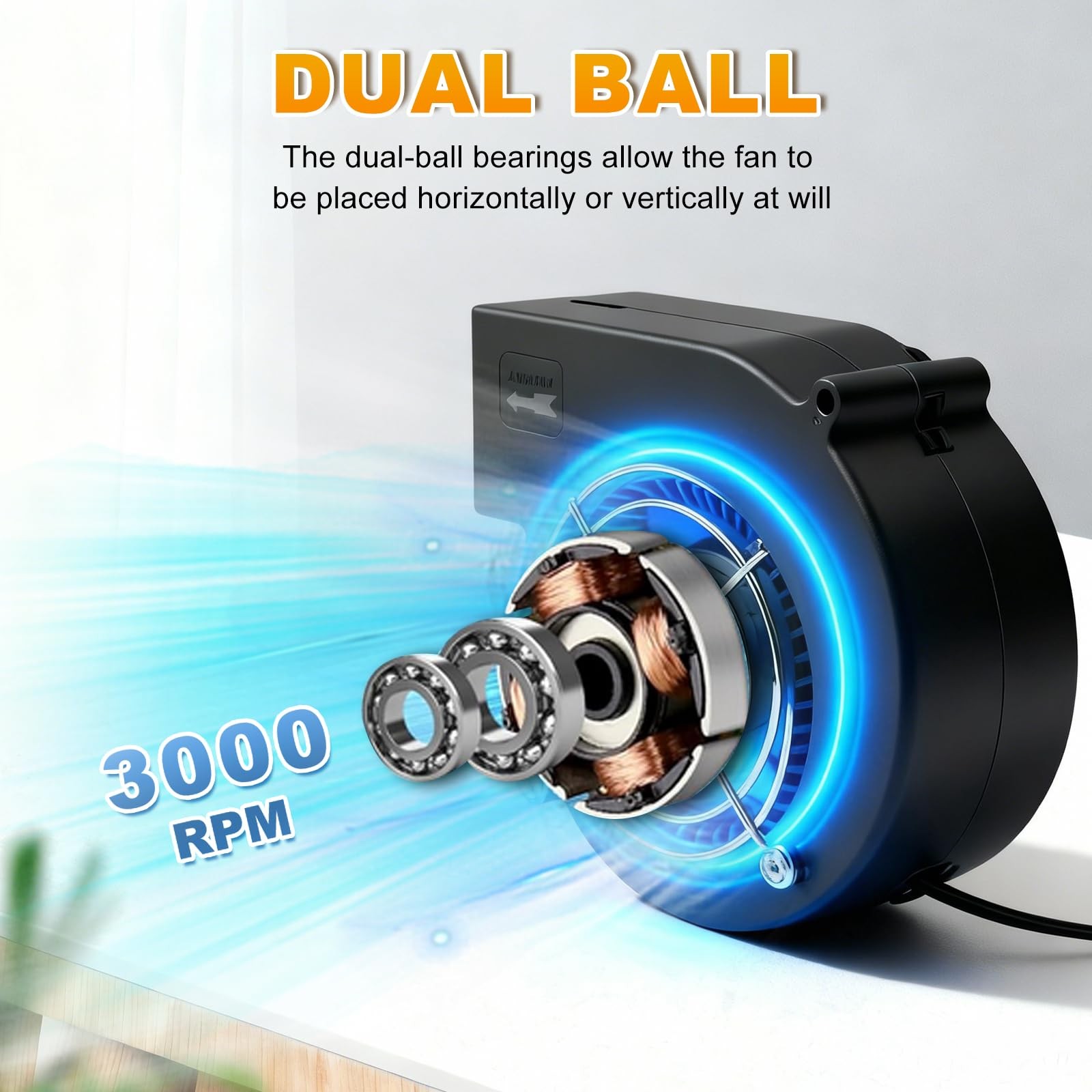 BBQ 97mm × 33mm Blower Fan,High Airflow 110V 120V Variable Speed Centrifugal Fan
