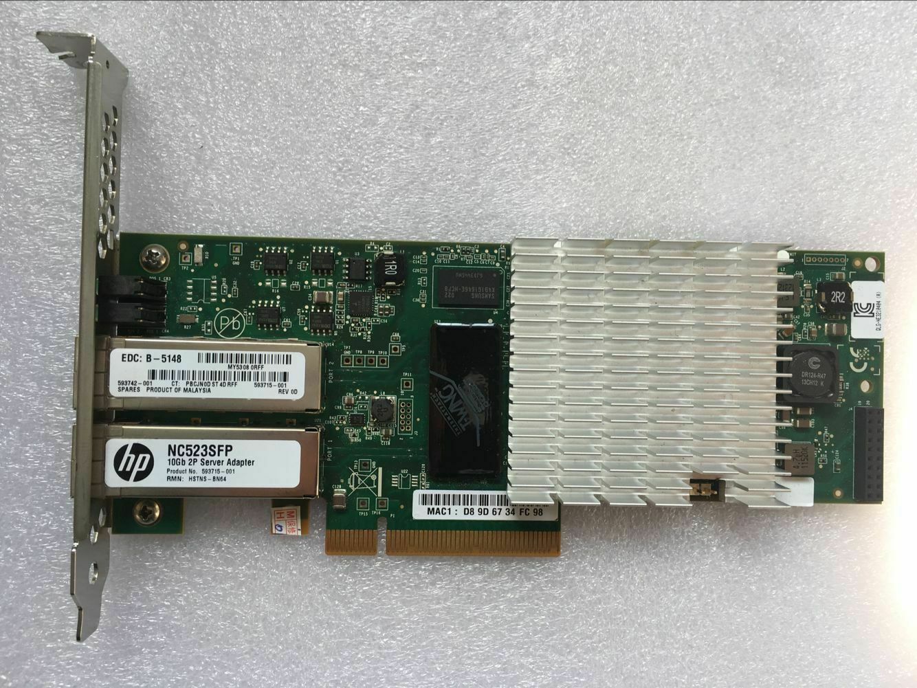 HP NC523SFP NC552SFP OCE11102 Dual Port Ethernet 10GbE SFP+ PCI-E NIC Network