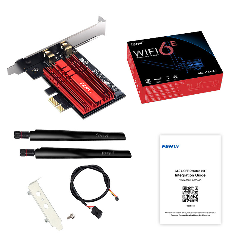 Fenvi FV-AXE3000 WiFi 6E PCIe Card AX210 5400Mbps BT5.3 Win11/10 for Desktop