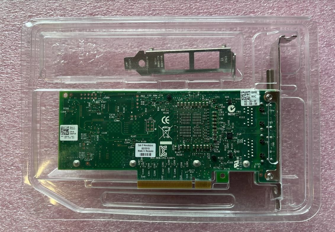Dell Intel X540-T2 Converged Dual Port 10Gb Network Adapter 3DFV8 Both Bracket