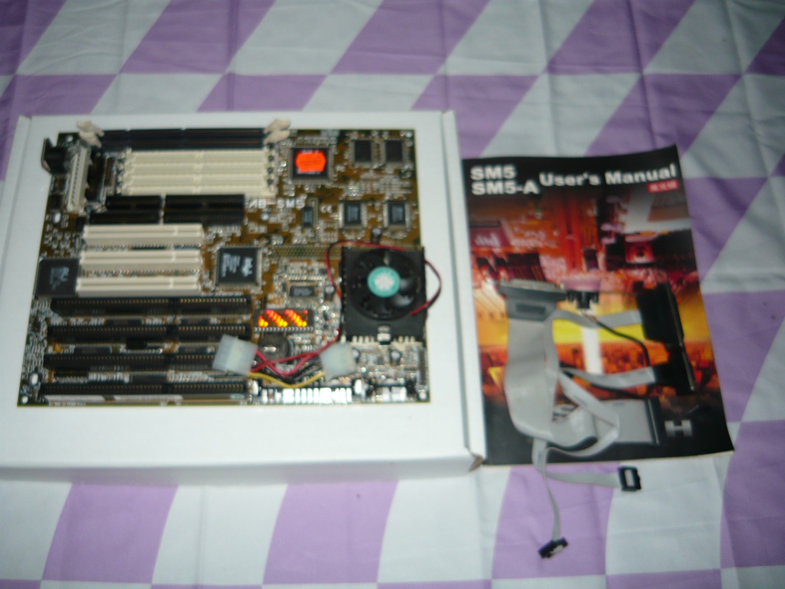 Vintage Abit SM5 Socket 7 Motherboard Pentium 200 MMX Used Tested