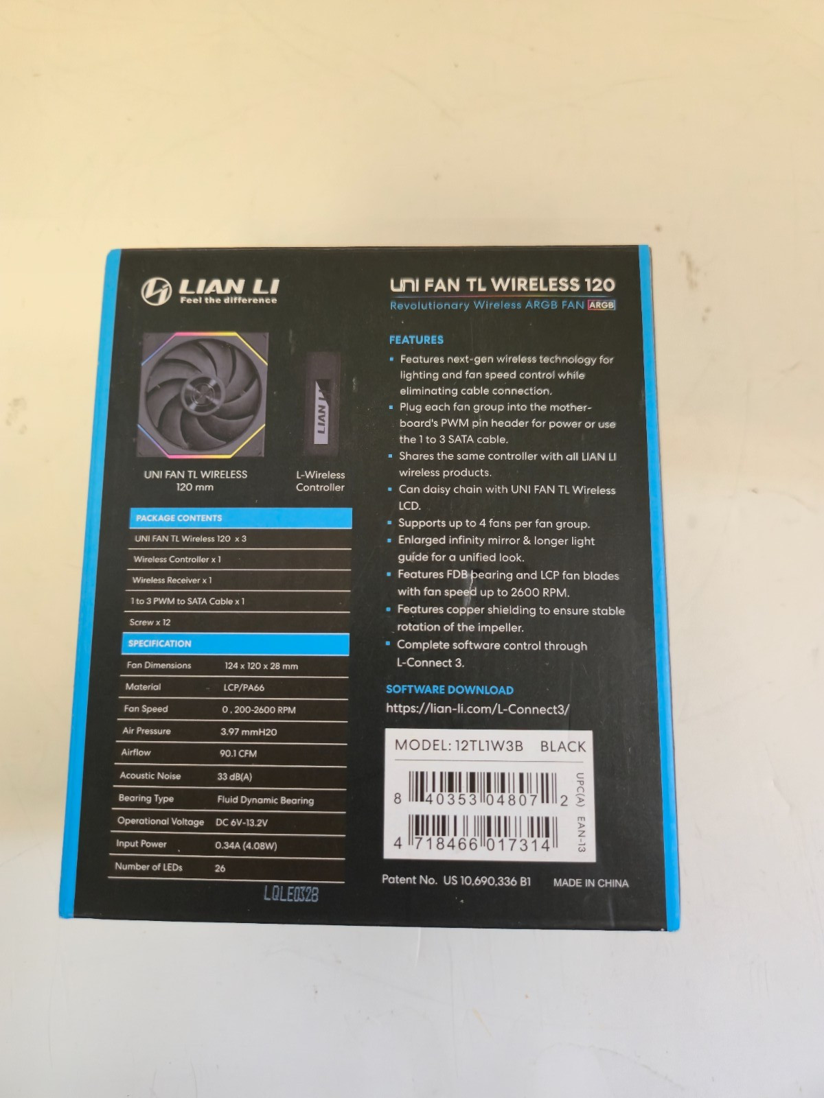 FANS ONLY – Lian Li Uni Fan TL Wireless 120 – Black – 3 Pack