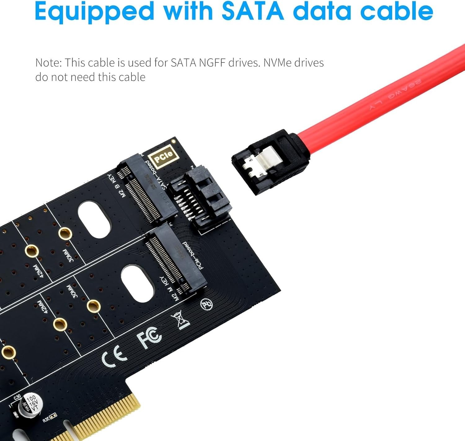 Dual M.2 PCIE Adapter NVME/NGFF to PCIE X4 Expansion Card 32Gbps PCIE NVME SS…
