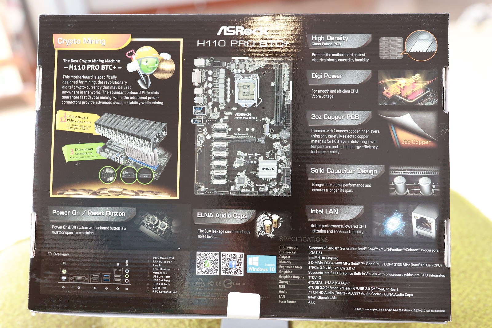 Asrock H110 PRO x13 PCI SLOT BTC+ Motherboard LGA1151 Factory Sealed NEW Vietnam