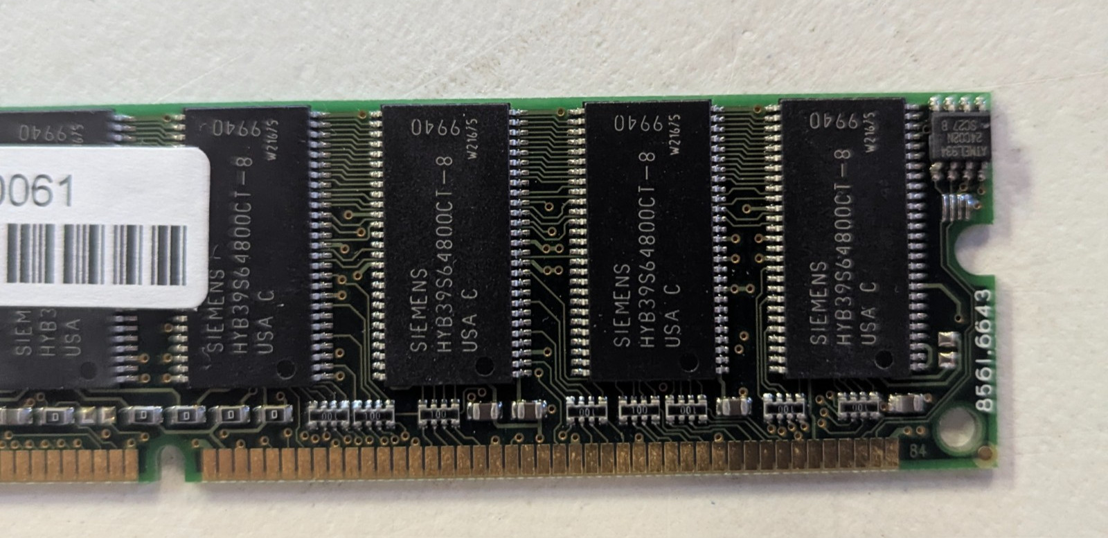 POWMEM 8561.6643 Siemens 64MB PC100 SDRAM 168-Pin DIMM Memory Module