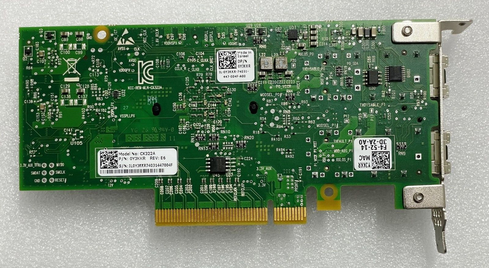 Y3KKR – Dell Mellanox ConnectX-3 10GbE Dual Port SFP+ Adapter Low Profile CX322A