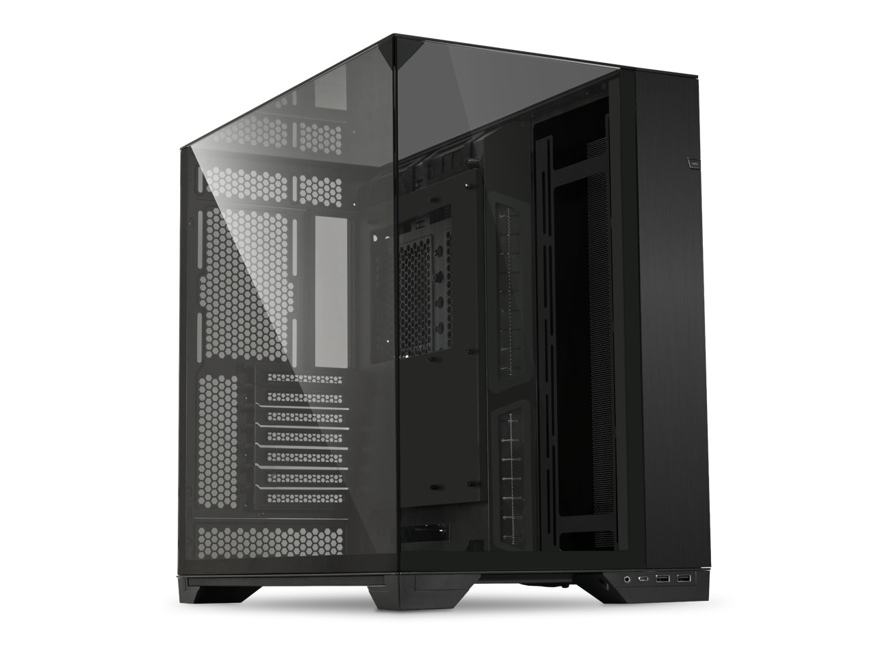 LIAN LI O11 Vision Black Aluminum/Steel/Tempered Glass ATX Mid Tower PC Case