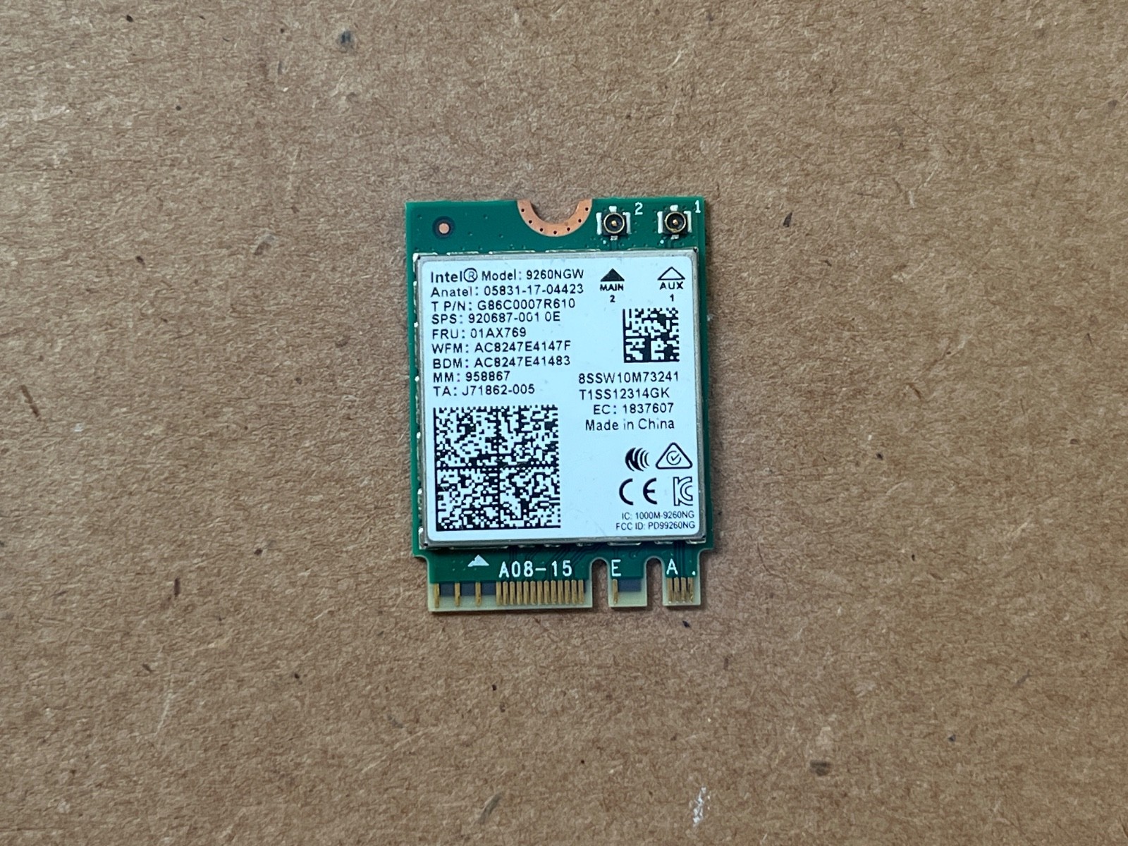 Lot of 4 Intel 9260NGW IEEE 802.11ac 5.0 Wireless Wi-Fi/Bluetooth Adapter