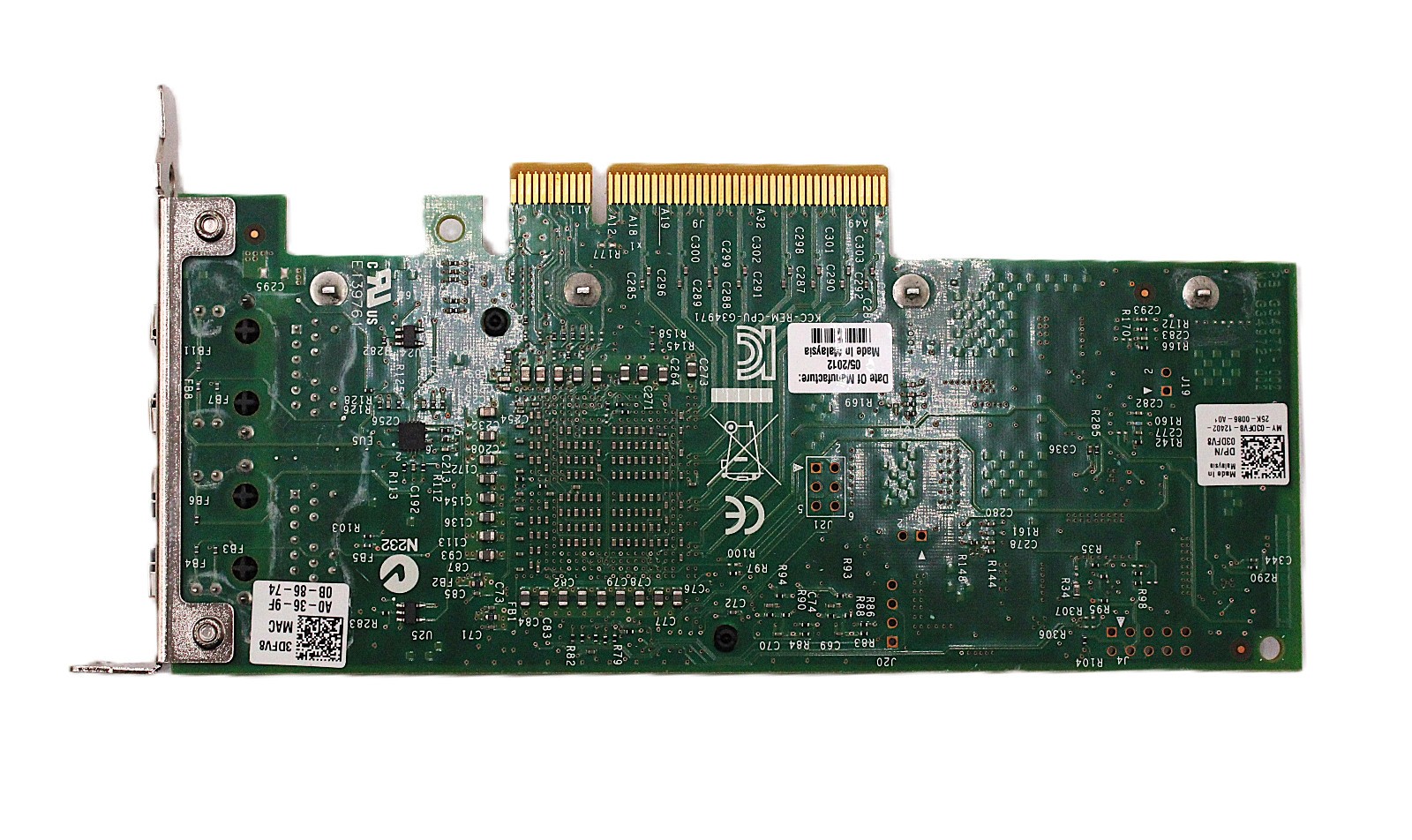 INTEL DELL X540-T2 CONVERGED Dual Port 10Gb Ethernet Network 03DFV8 Low profile