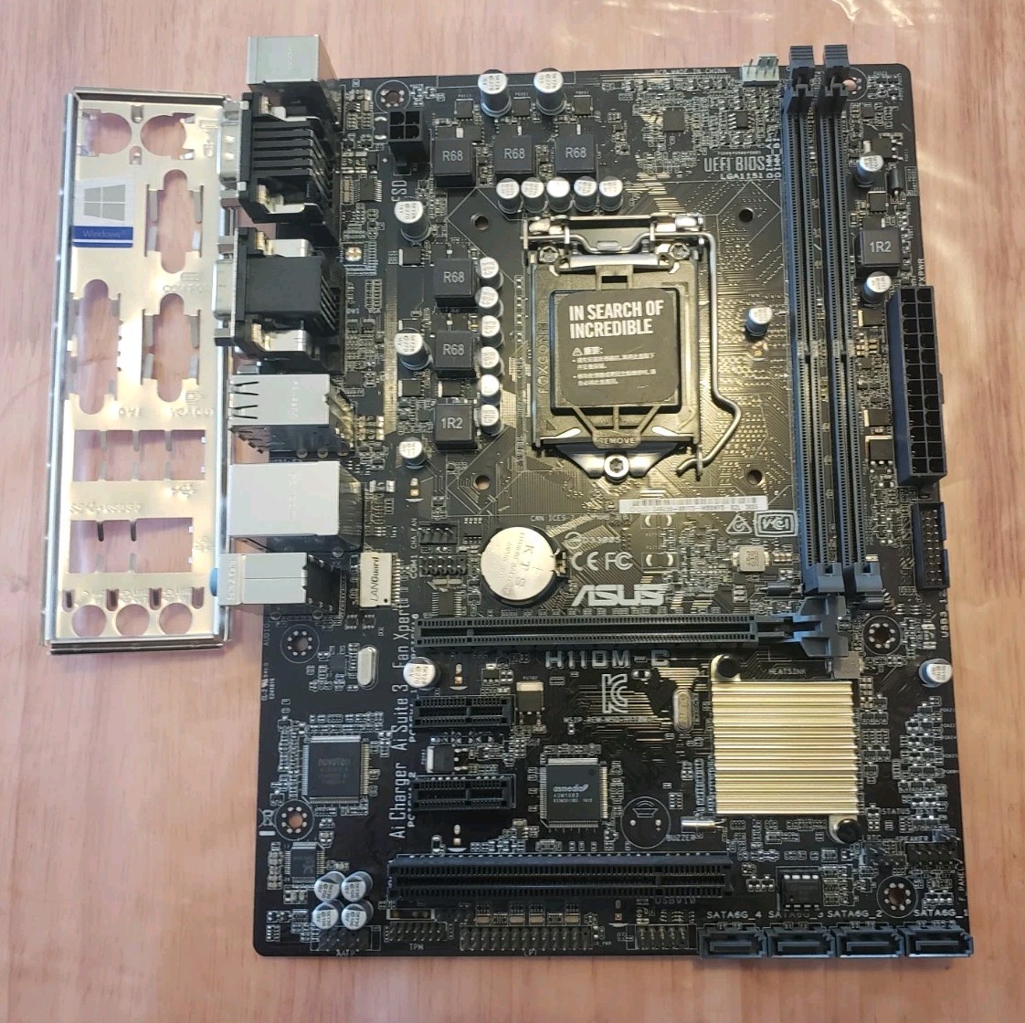 ASUS H110M-C DDR4 1151 (Gen 6/7) Tested, Updated BIOS w/ IO Port Cover