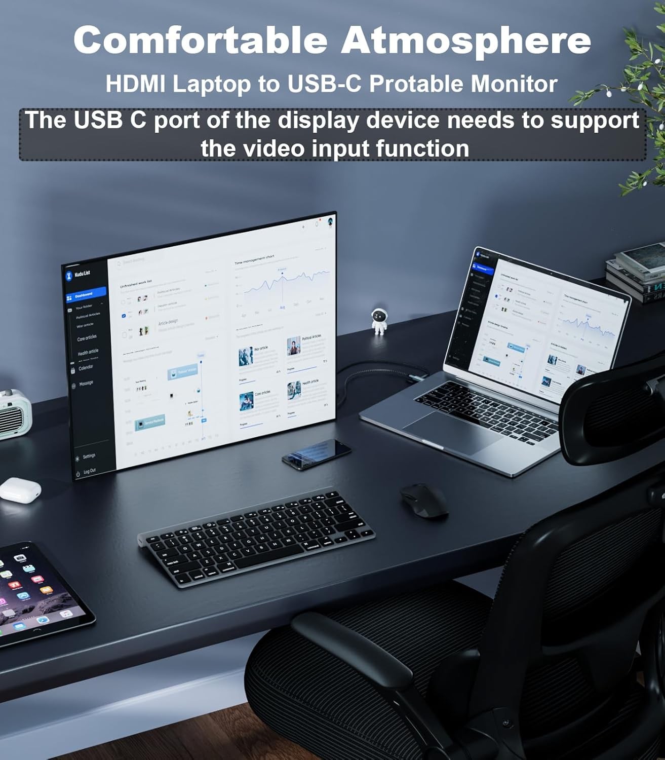 HDMI to USB C Adapter 4K60Hz, Unidirectional Male C Female Grey