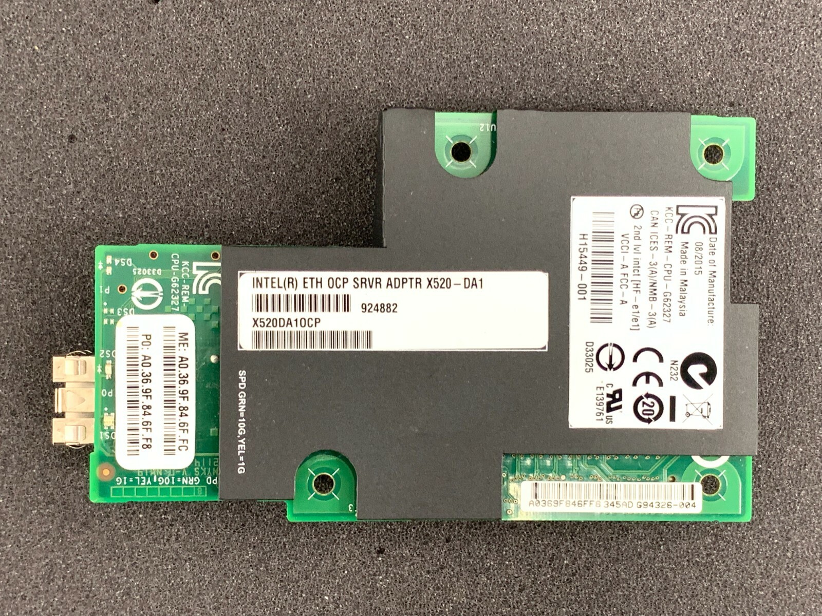 LOT OF 2 INTEL X520-DA1 Sfp+ 10gb Single Port Ethernet Network Card GREAT UNIT