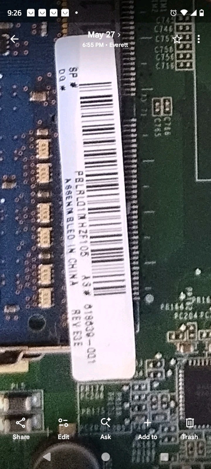 ⭐HP Touchsmart 310-1020 AIO Main Board DA0NZ2MB6E0 & Memory (Part # 618639-001)