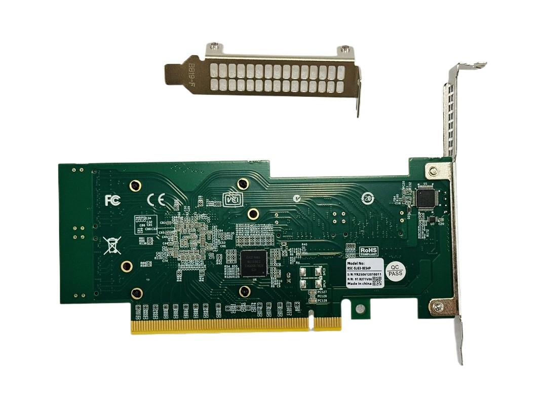 PLX8749 PCI Express x16 to 4x SFF-8654 8I Adapter PCI-E X8 + 4*Baseplate 4*Cable