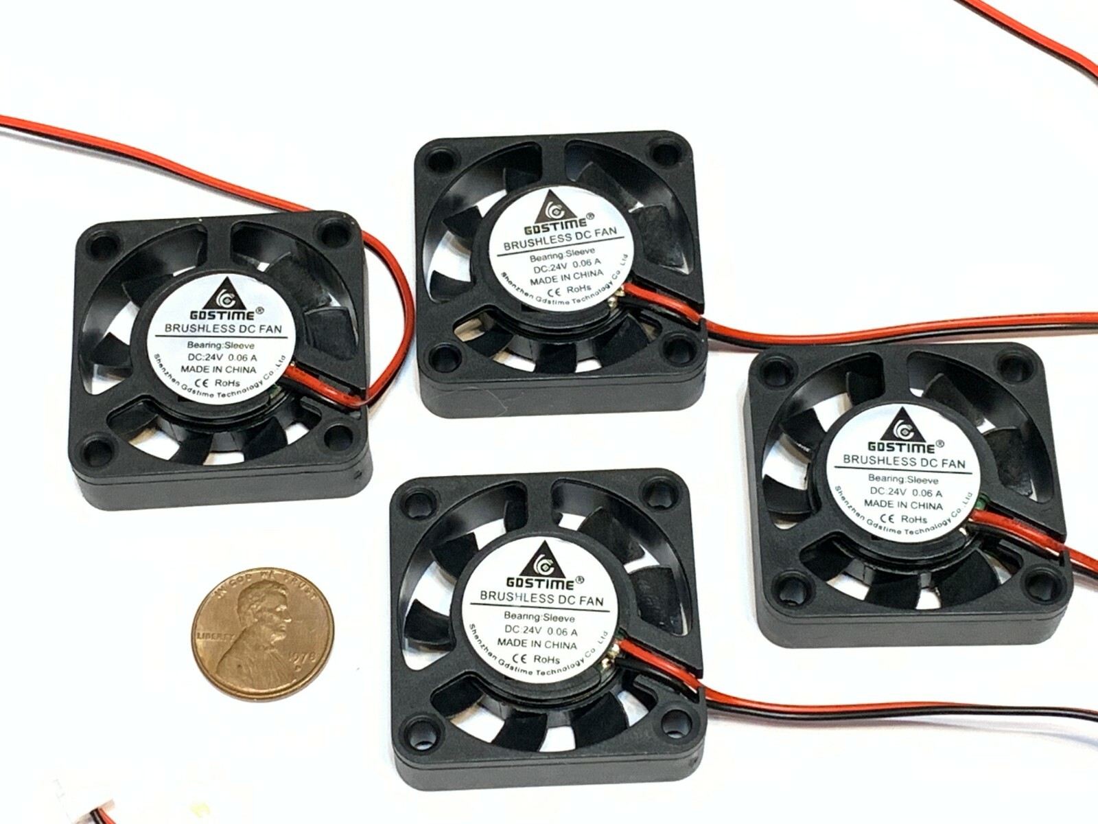 4 Pieces Fan Gdstime 40mm 4cm 2 wire 3d printer blower 24v wire computer b20