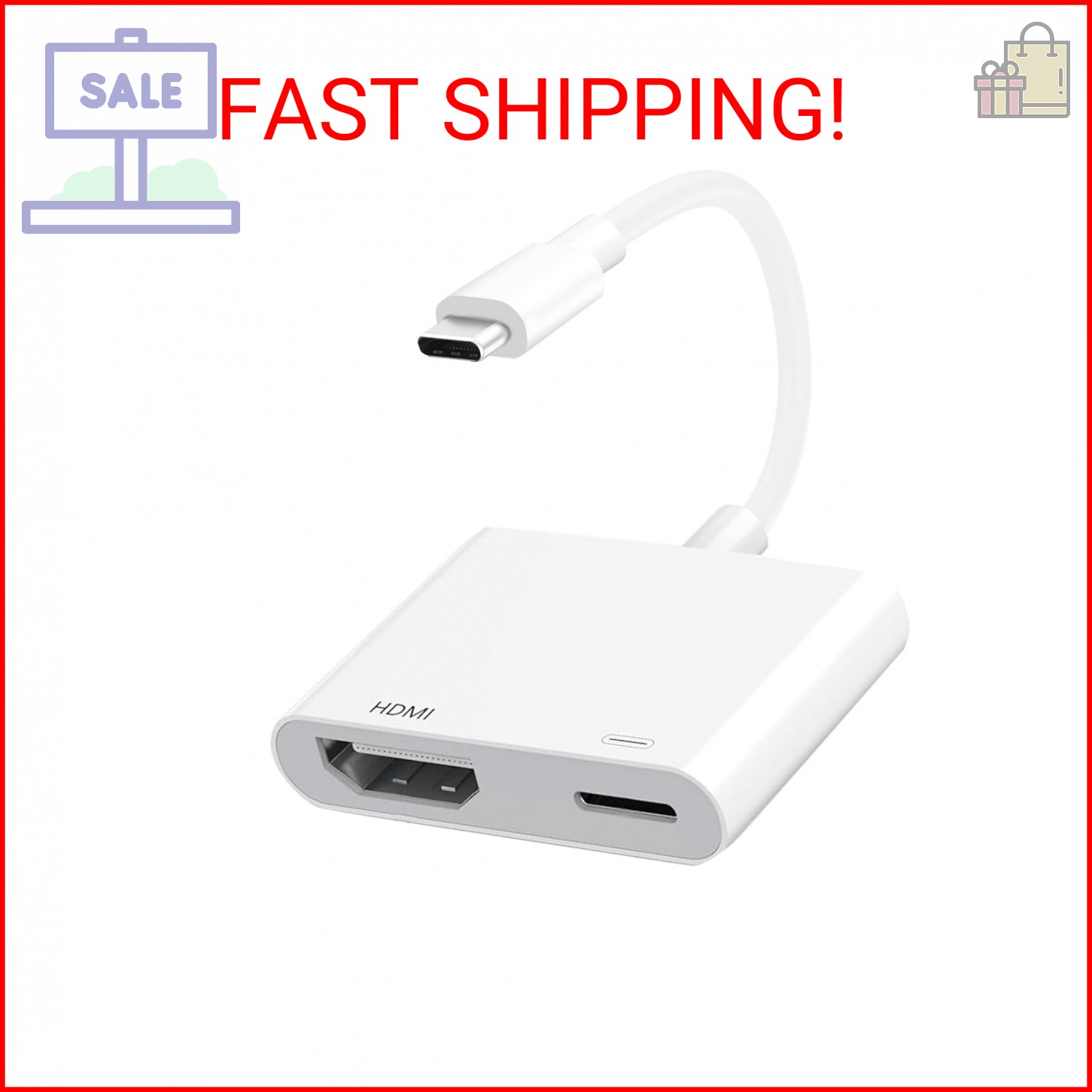 USB C to HDMI Adapter for iPhone 17/16/15 to TV, Type C Digital AV HDMI Adapter