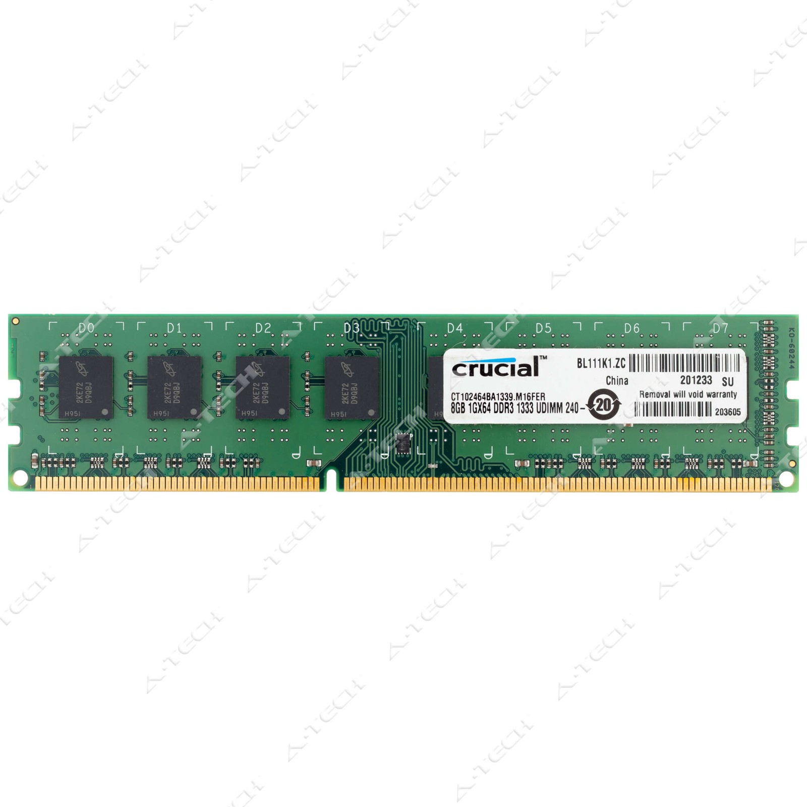 Crucial 8GB DDR3 1333MHz PC3-10600 2Rx8 DIMM Desktop Memory RAM (CT102464BA1339)