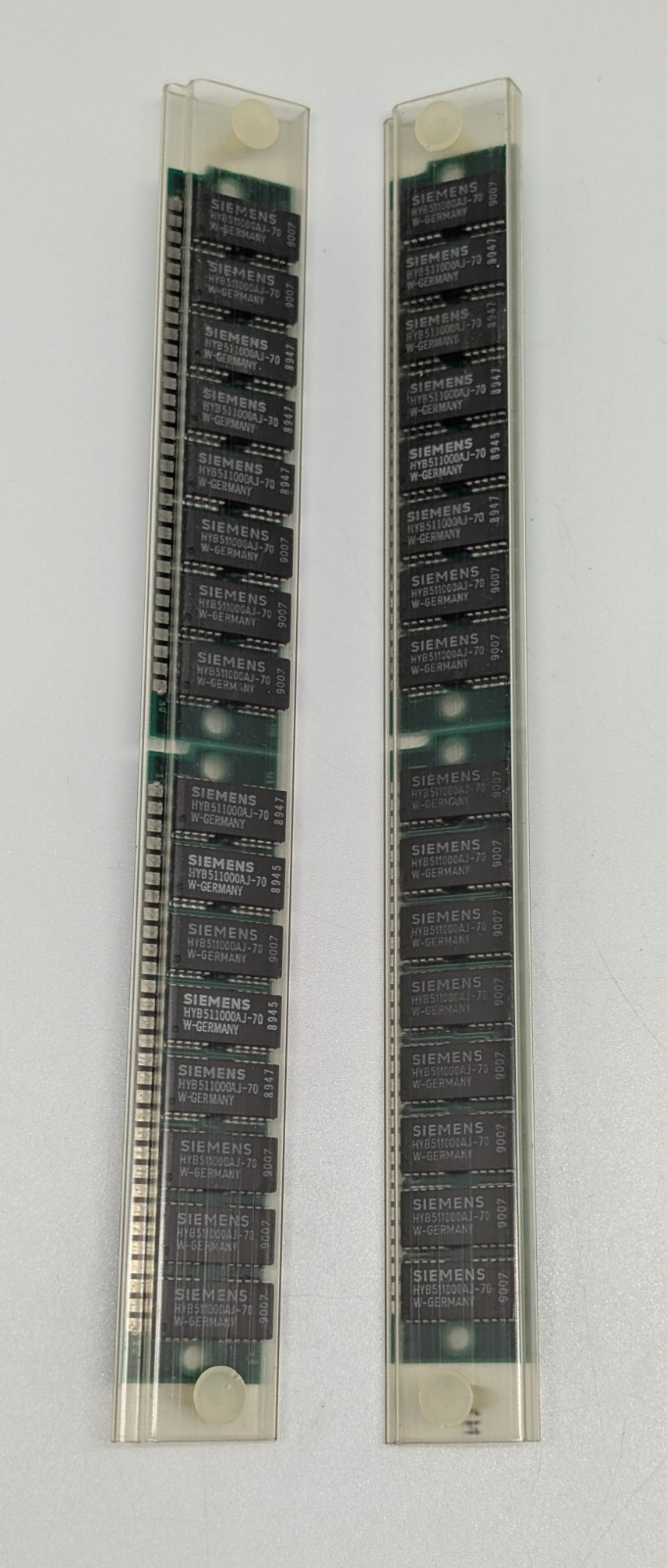 4 VTG Siemens West Germany HYB511000BJ-70 8 Chip FPM Ram UNTESTED – SEE DESC