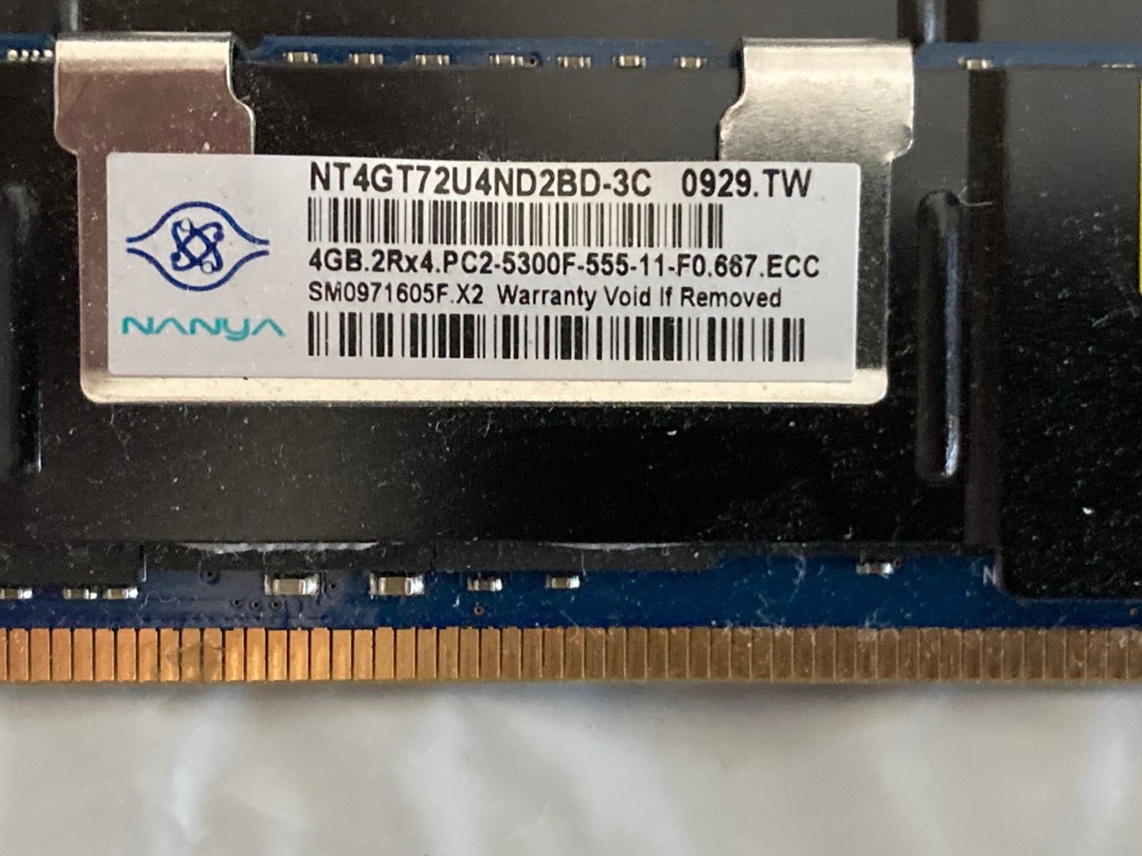16GB 4x 4GB PC2 5300F DDR2 Server Memory for Dell PowerEdge NANYA NT4GT72U4ND2BD
