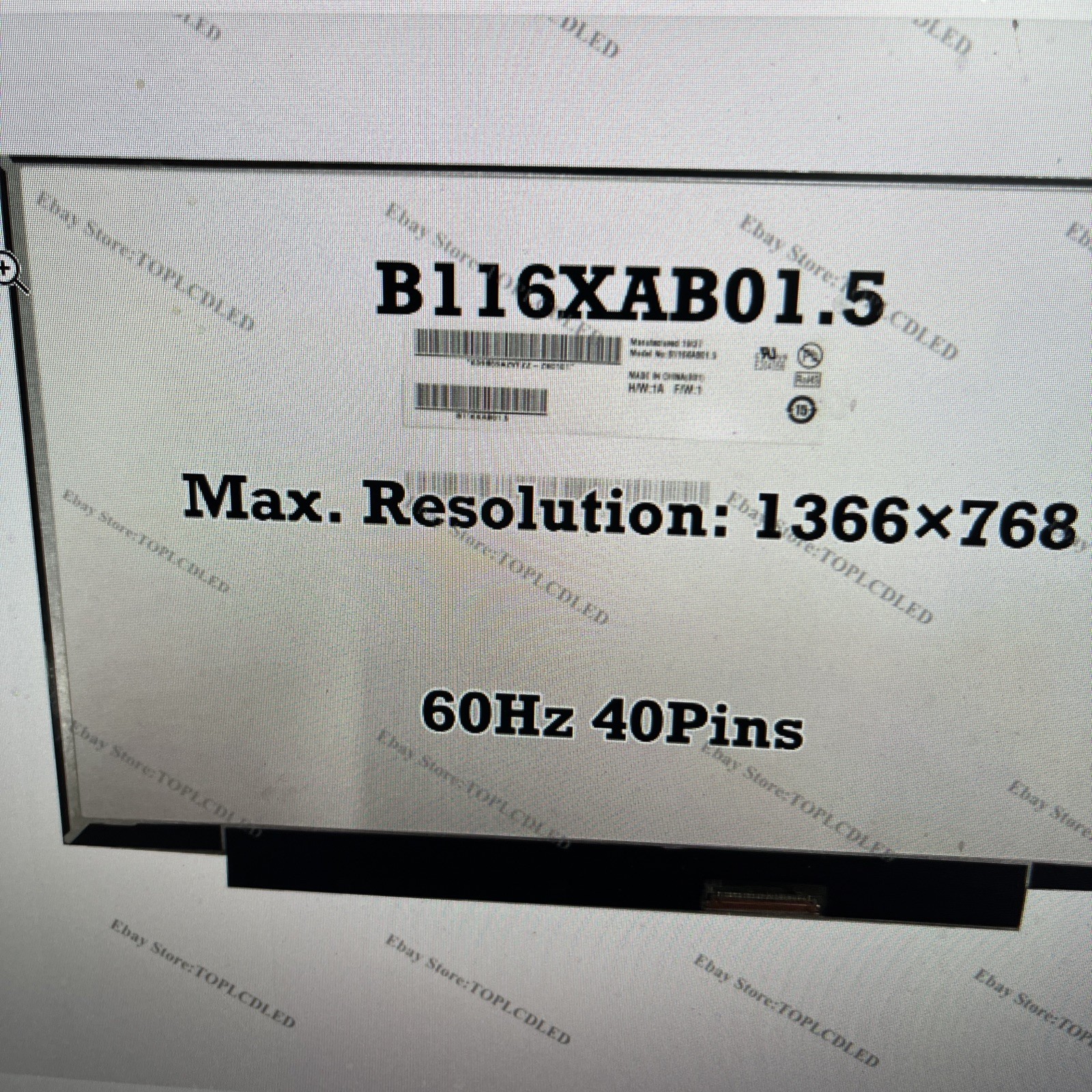 B116XAB01.5 11.6″ HD 1366×768 60Hz LCD Screen Replacement Panel Matrix 40 Pins
