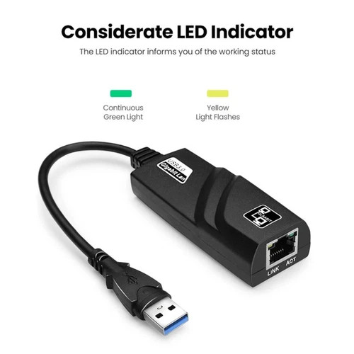 USB 3.0 Gigabit Ethernet LAN RJ45 100Mbps Network Adapter For Windows PC Mac