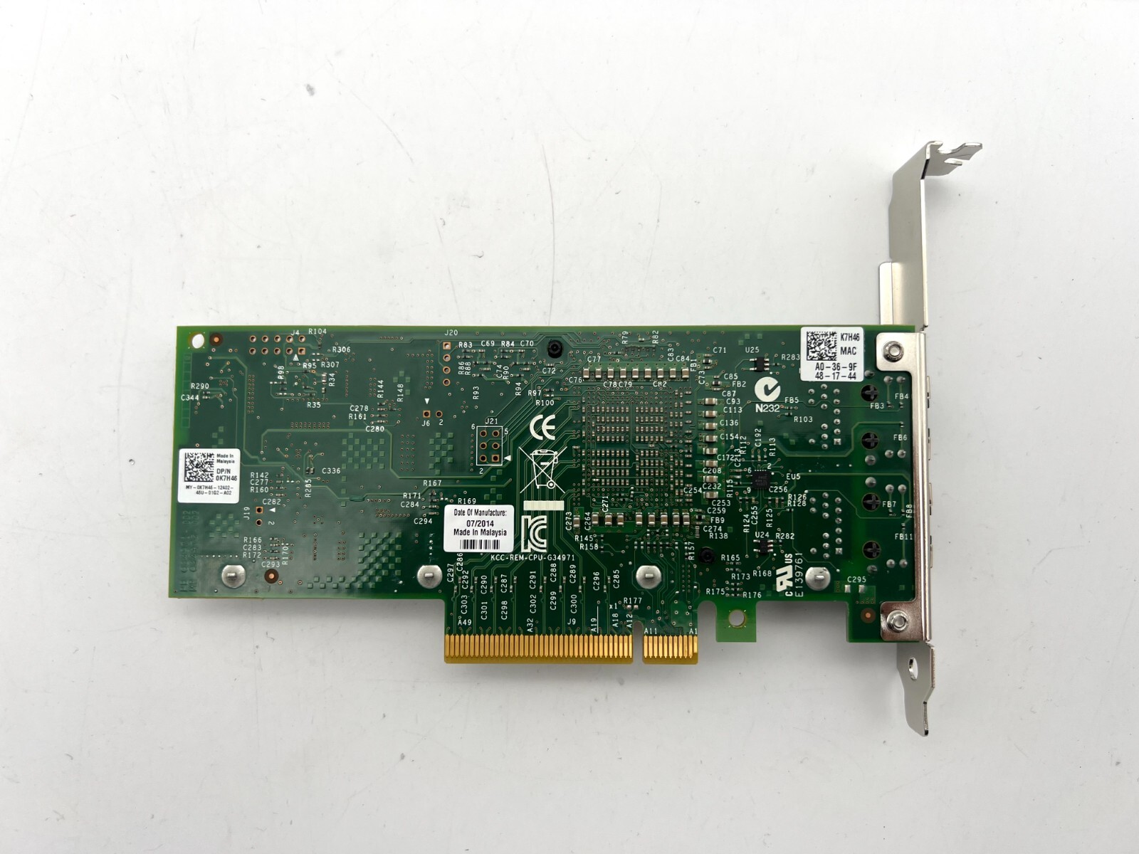 INTEL DELL CONVERGED Dual Port 10Gb Ethernet Network ADAPTER K7H46