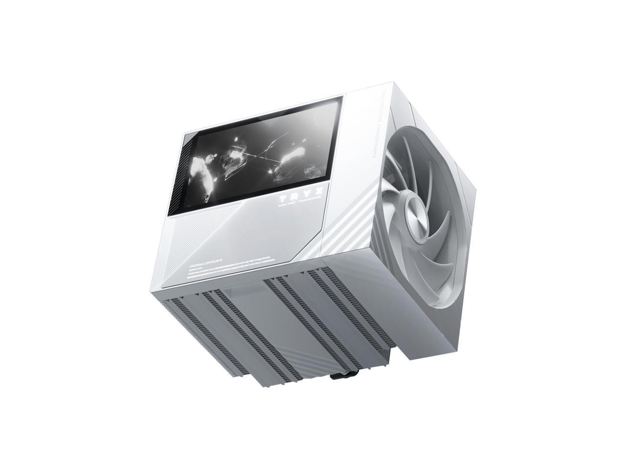 TRYX TURRIS 620 CPU Air Cooler White 5.0″ IPS Customizable Screen 280w TDP Reflo