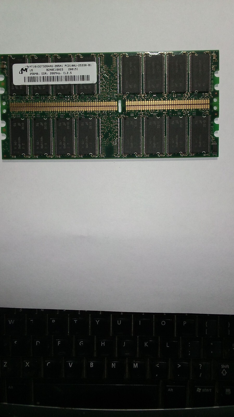 2 Used Working Pulls Micron 256mb PC2100 DDR 266 CL2.5 Memory Matching Set