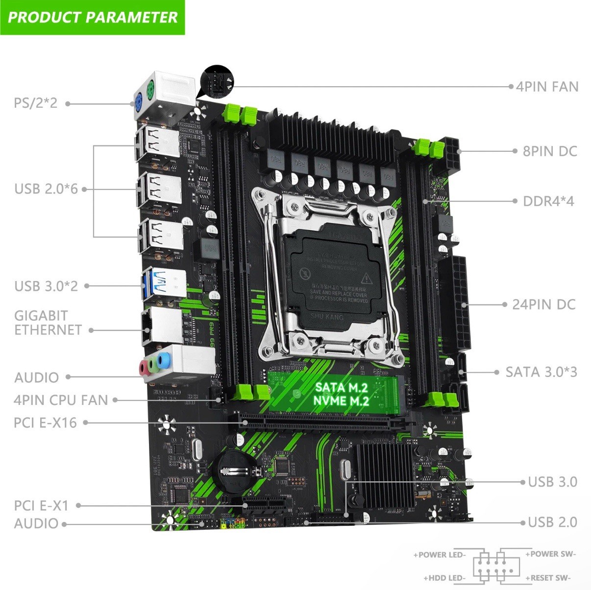 LGA 2011-3 X99 Kit Machinist PR9 Motherboard Xeon E5 2640 V4 CPU Combo