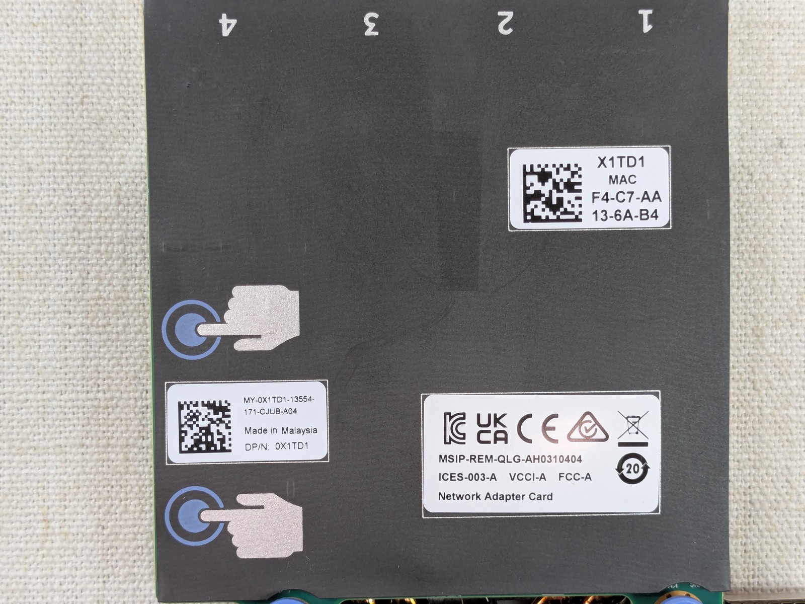 Dell X1TD1 QLogic QL41164 Quad-Port 10GBASE-T Network Daughter Card