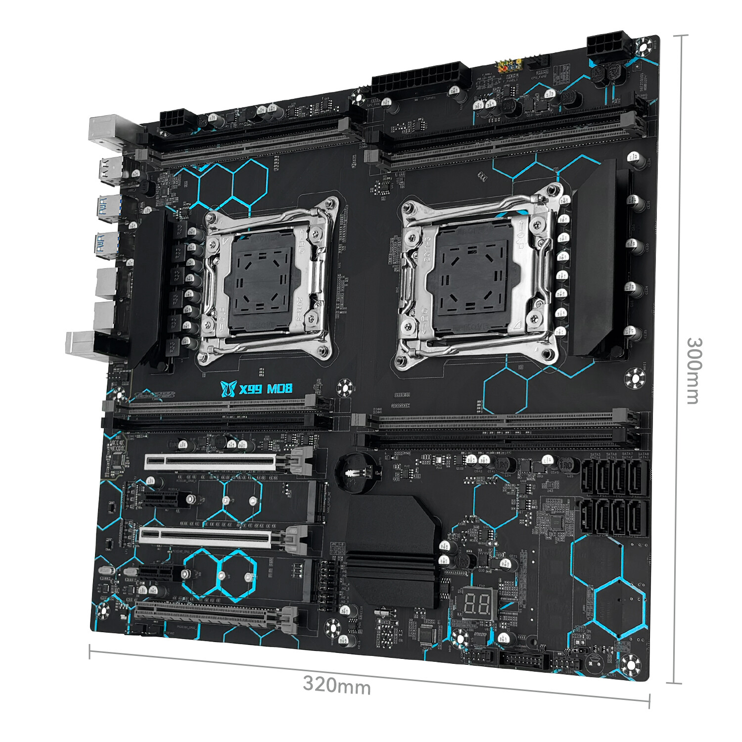 MACHINIST X99 Dual CPU Motherboard LGA 2011-3 DDR4 NVME M.2 8 RAM for Xeon V3 V4