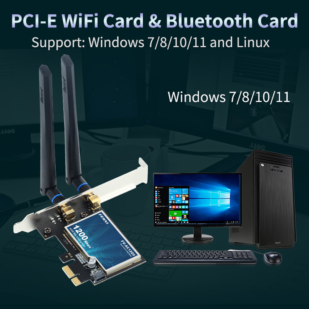 AC1200 PCIe WiFi Card for Desktop PC wifi Bluetooth 4.2 Wireless Network Adapter