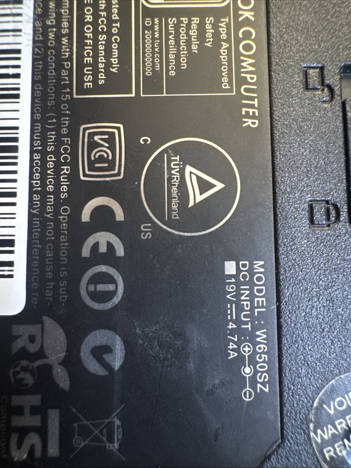 Sager Laptop Motherboard W650SZ Removed From A Working Unit!