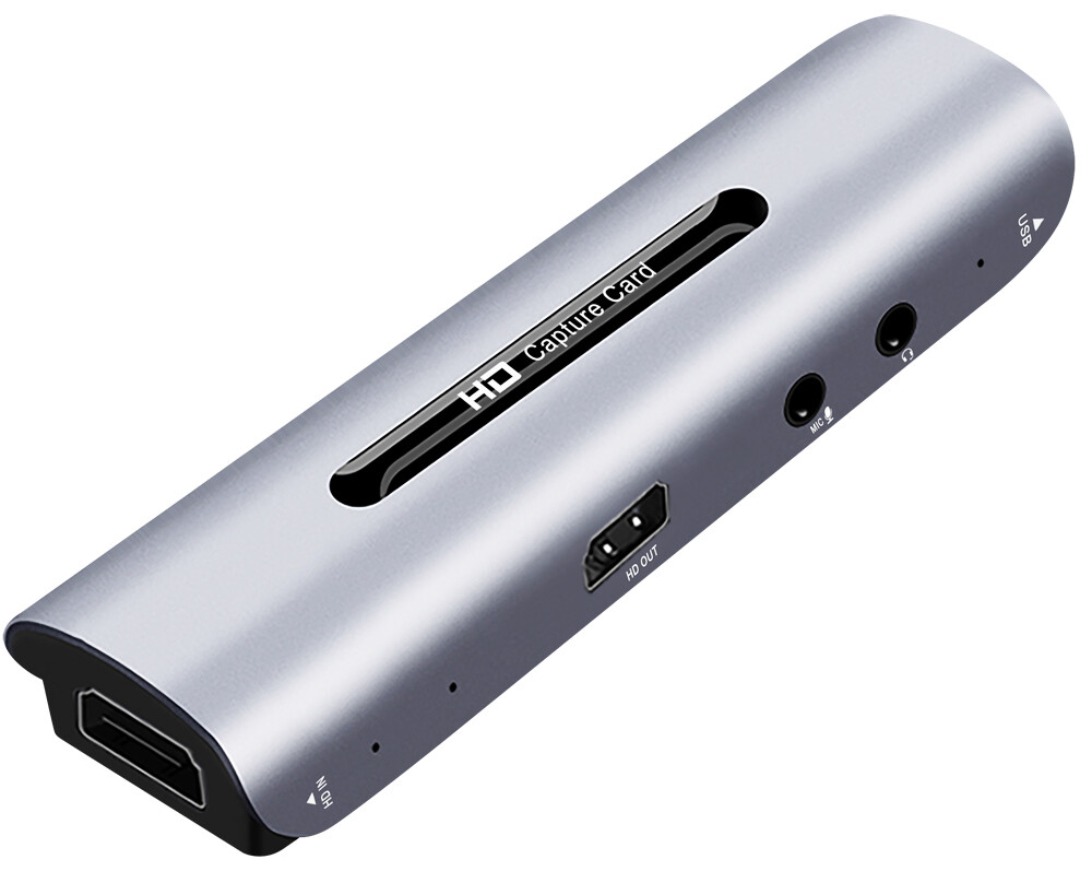 HDMI to Type C USB Capture Card Game Recording Box Video Live Streaming Loop Mic