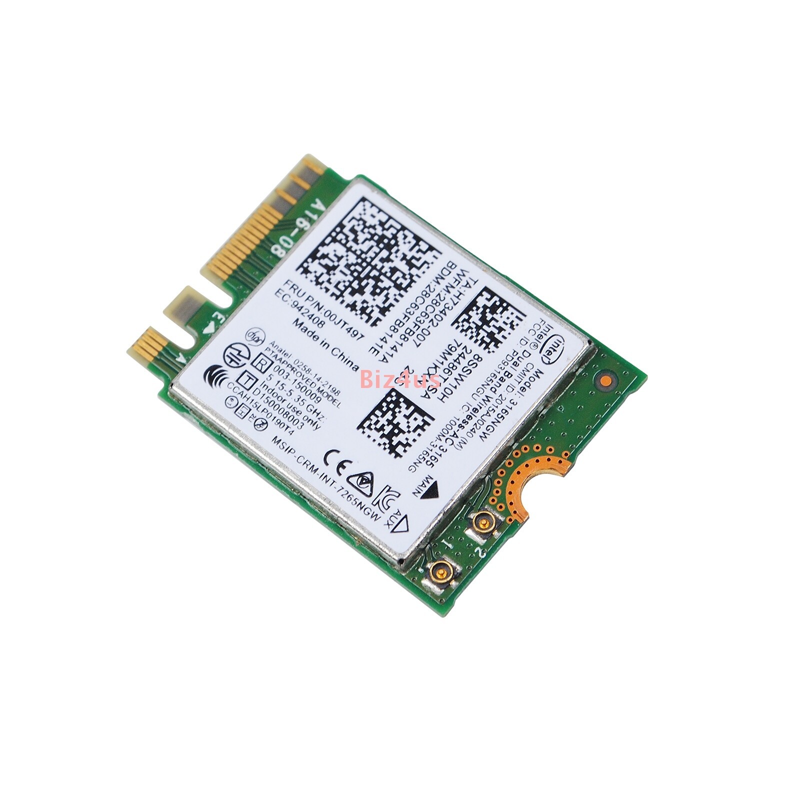 Lenovo 00JT497 Intel Model 3165NGW Dual-Band Wireless-AC 3165 NGFF M2 WiFi Card