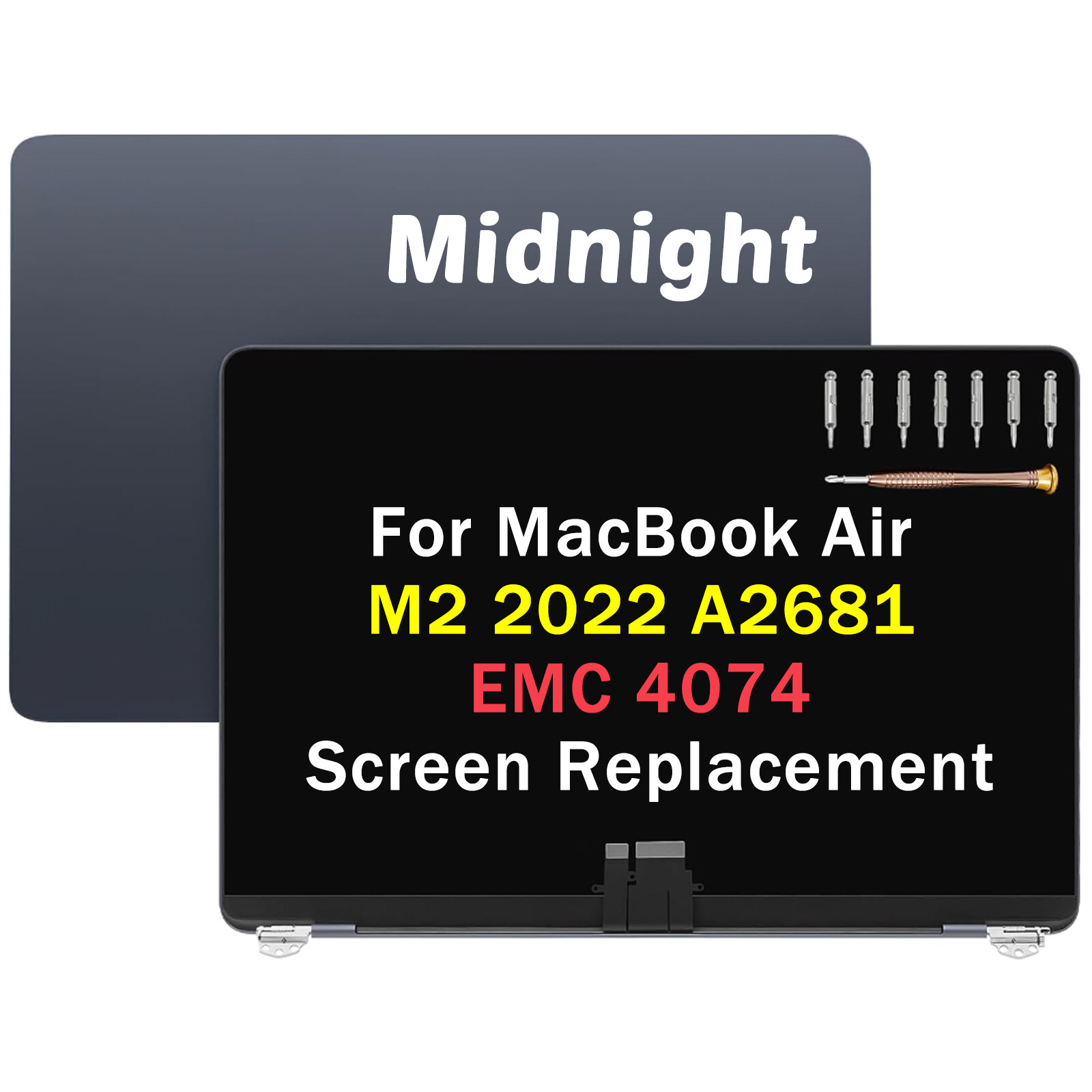 NEW LCD Screen Display Assembly Midnight For MacBook Air 13.6″ M2 A2681 2022 A+