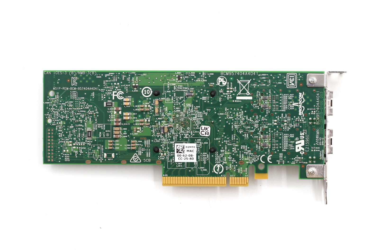 Dell Broadcom 57414 Dual-Port 25GbE SFP28 PCIe Network Card Dell P/N: 002MT0