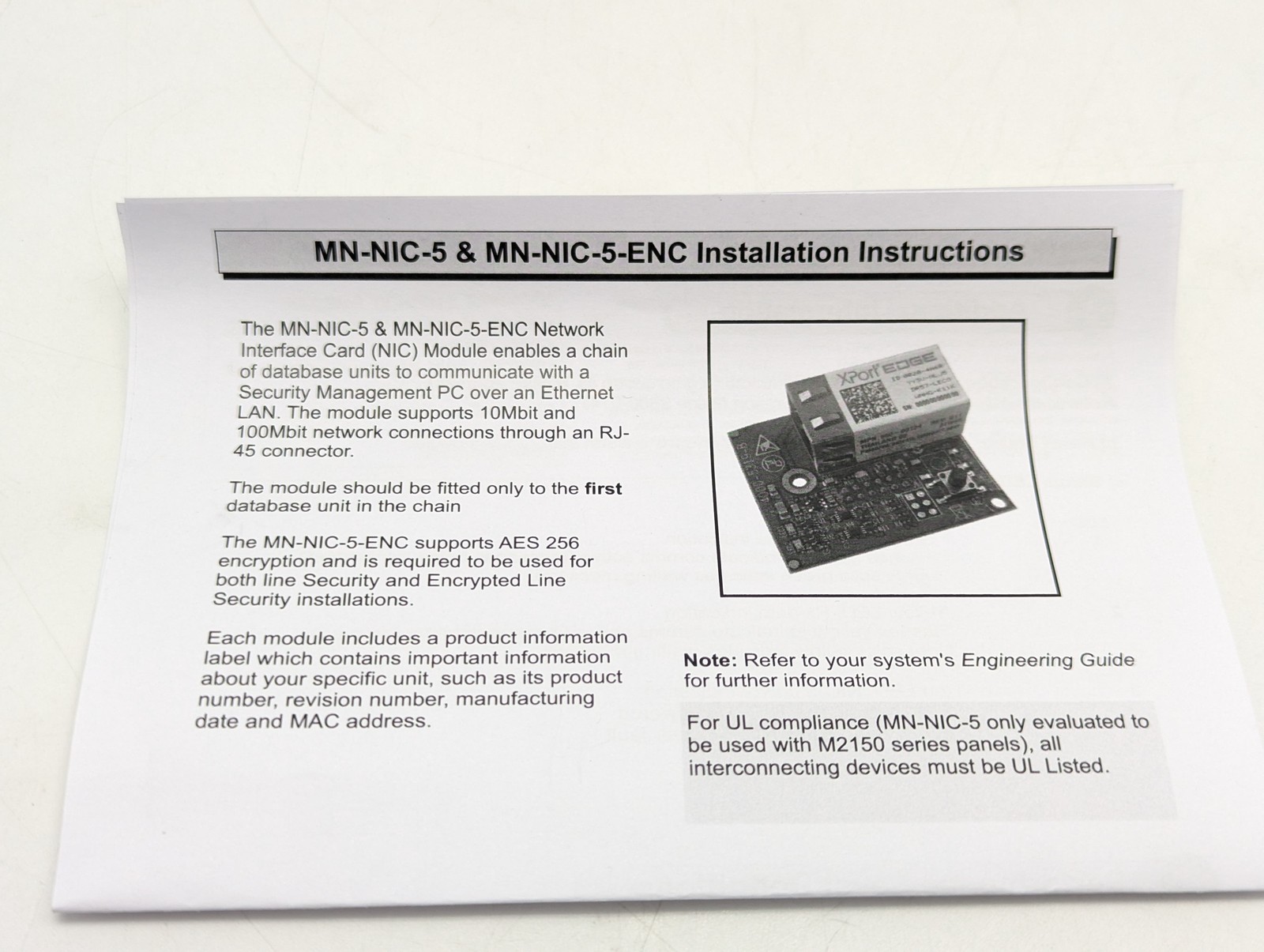 Symmetry M2150 10/100Mbps Encrypted NIC Module (MN-NIC-5-ENC)