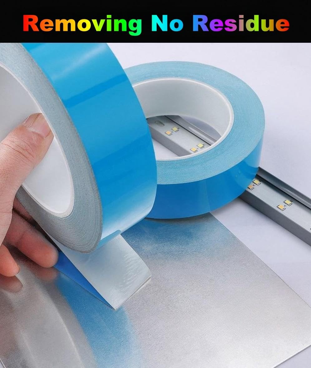 Double Sided Tape 1inch x 66Feet Thermal Heavy x 66 Feet, Blue