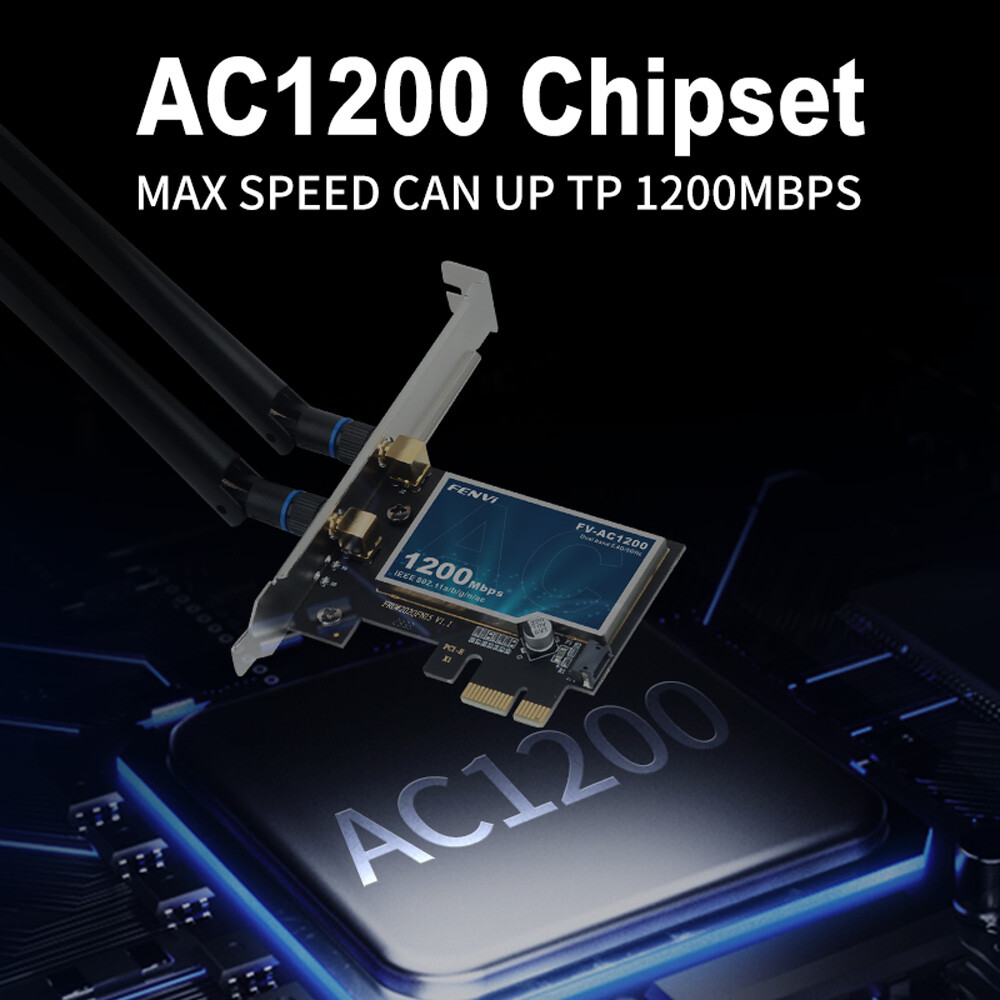 AC1200 PCIe WiFi Card for Desktop PC wifi Bluetooth 4.2 Wireless Network Adapter