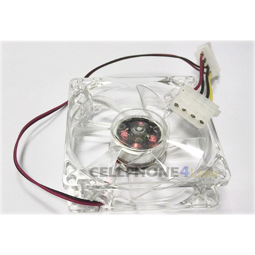 2X 80mm Computer PC Clear Case Cooling Fan With LED – Blue