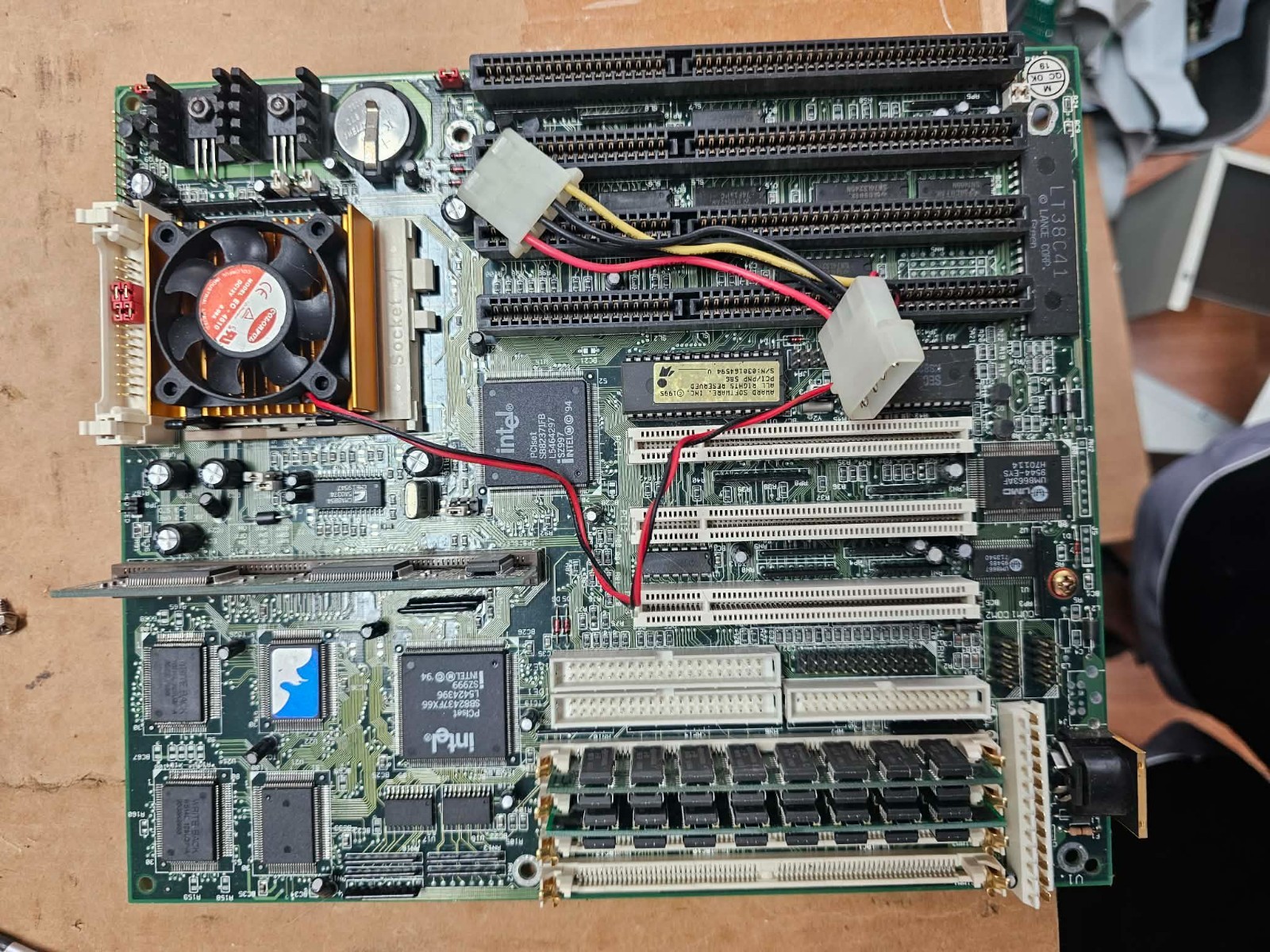 Vintage Retro Gaming Intel Socket7 Motherboard Tested w/PCI ISA 100MHZ CPU + Ram