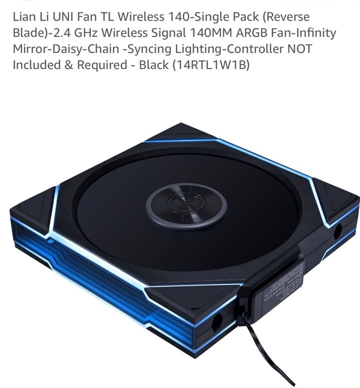 Lian Li UNI Fan TL – Wireless 140 – Single Pack (Reverse Blade) – 2.4 GHz