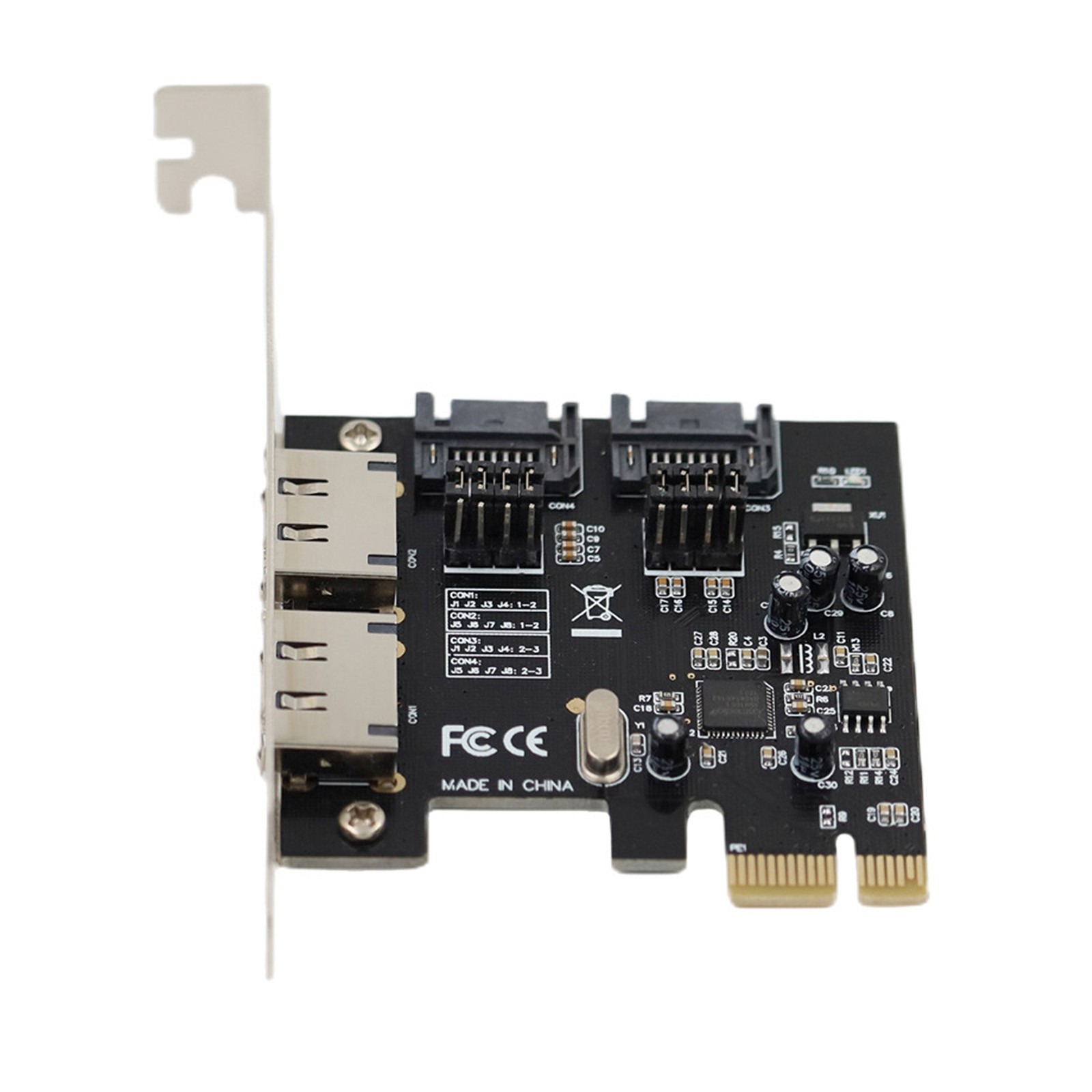 PCI-E x1 SATA 3.0 6Gb/s Add-in Card with Two SATA Ports and Two eSATA Ports
