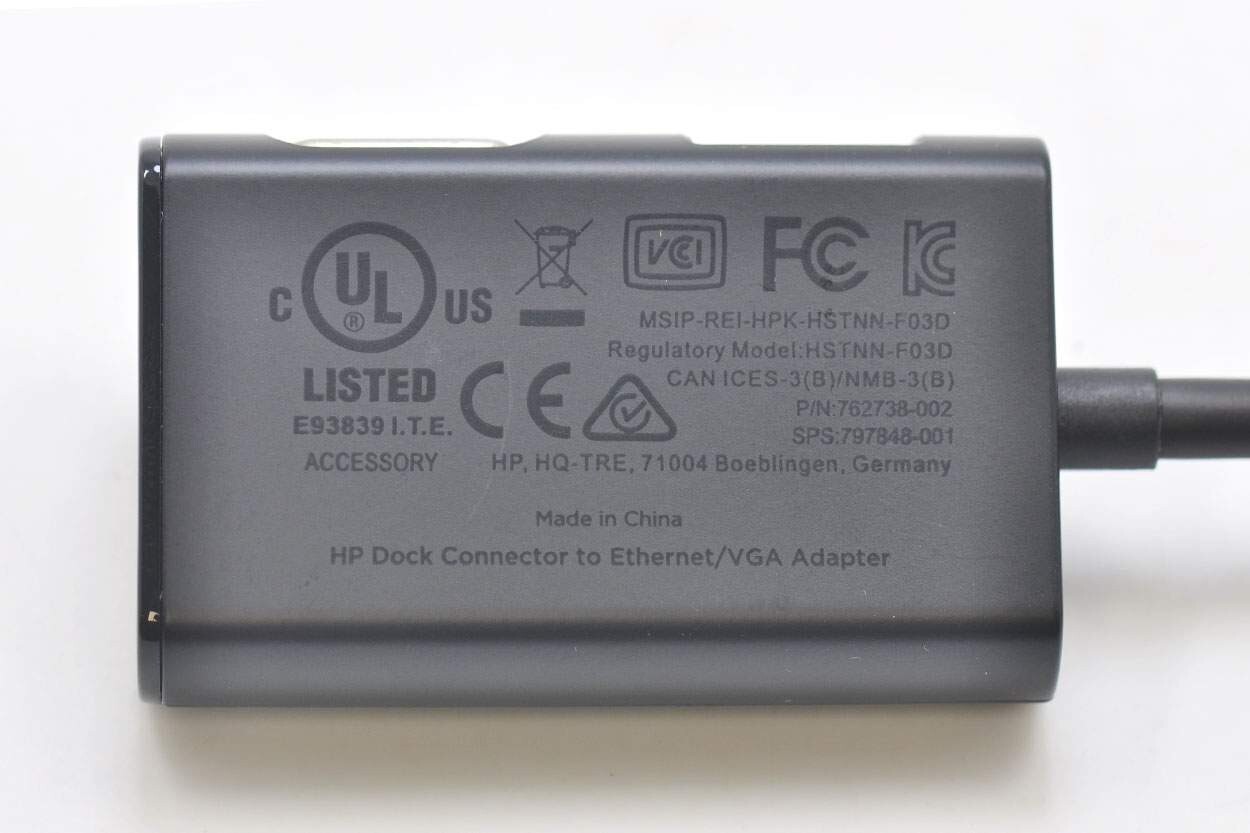 New Genuine HP Dock Connector to Ethernet & VGA Adapter HP EliteBook VGA+ Ethern