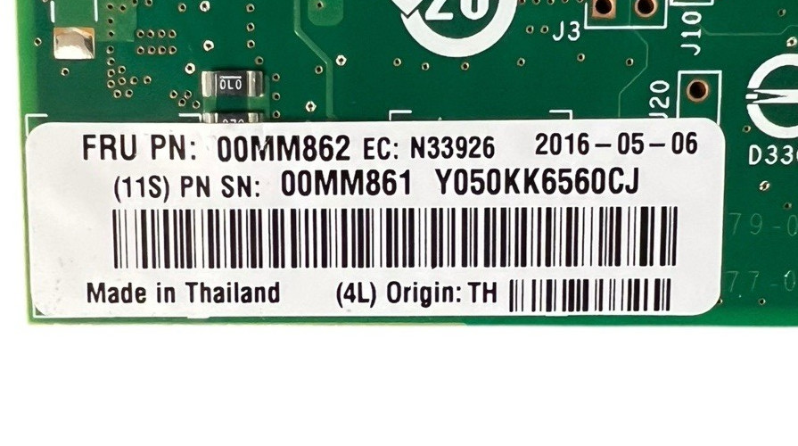 Lenovo 00MM862 Intel X550-T2 2-Port 10GbE BaseT PCIe 3.0 x4 Ethernet CNA NIC SFF