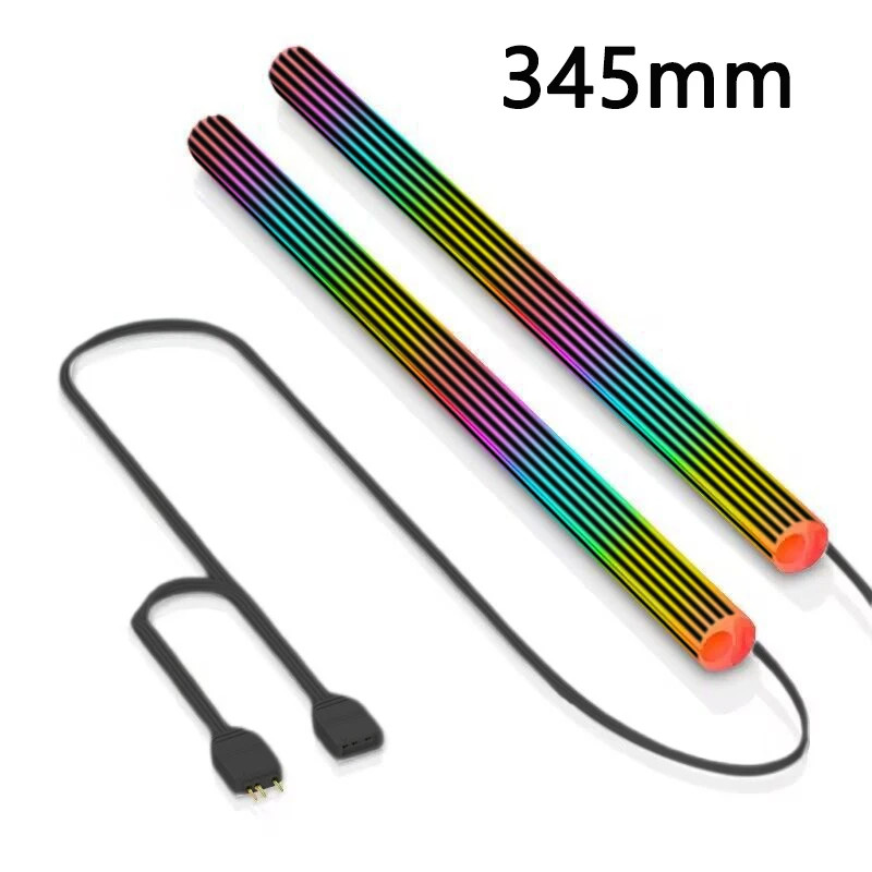 2 PCS 13In Black LED Tube Sleeve ARGB CPU Liquid Cooler Motherboard Lighting