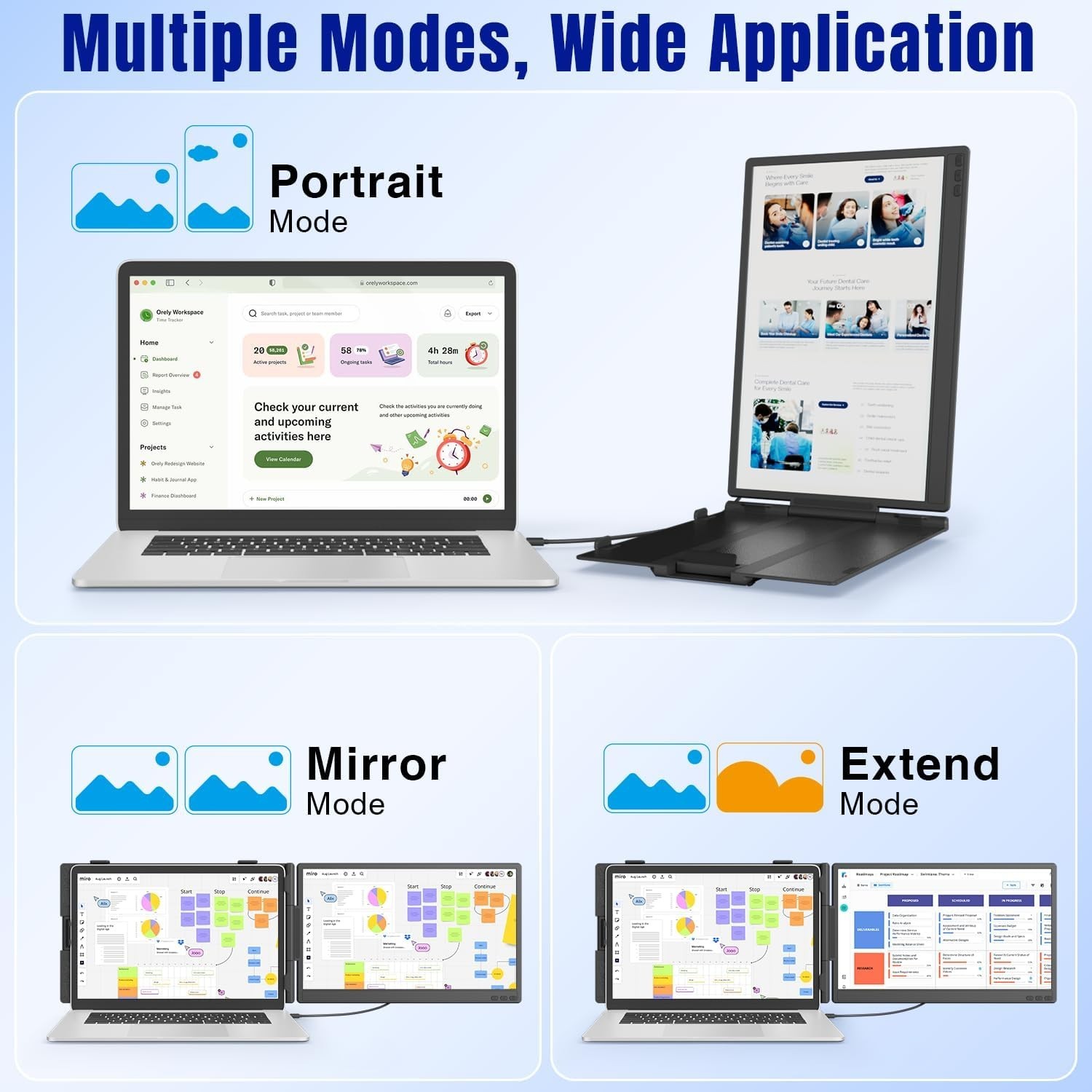 Foldable 14” Laptop Screen Extender – Enhance Productivity with HD Clarity